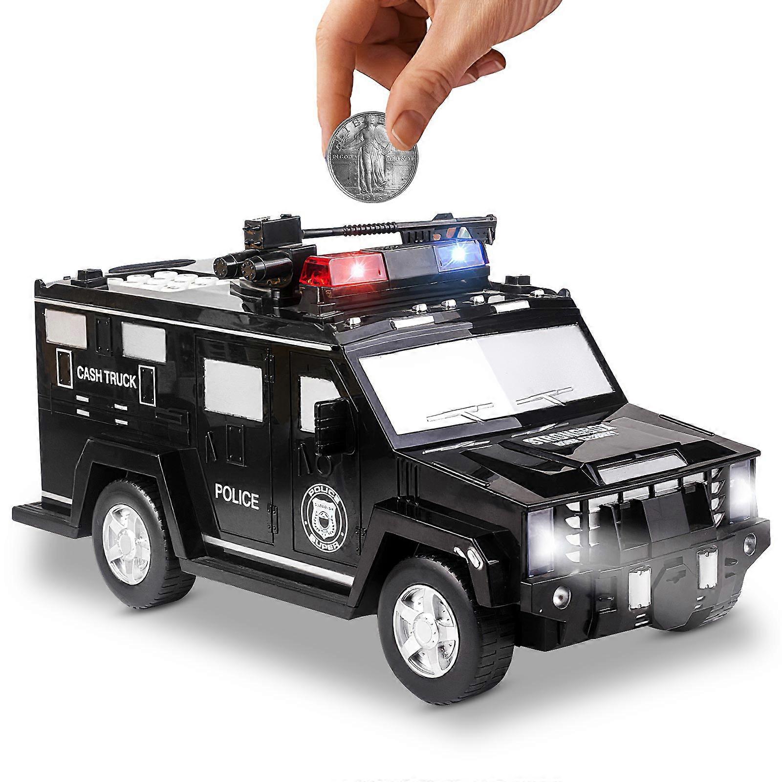 Cartoon Piggy Bank Toys Smart Music Password Banknote Car Coin Bank Figure Toy Pretend Play Saving Money Box Kids Police Cars