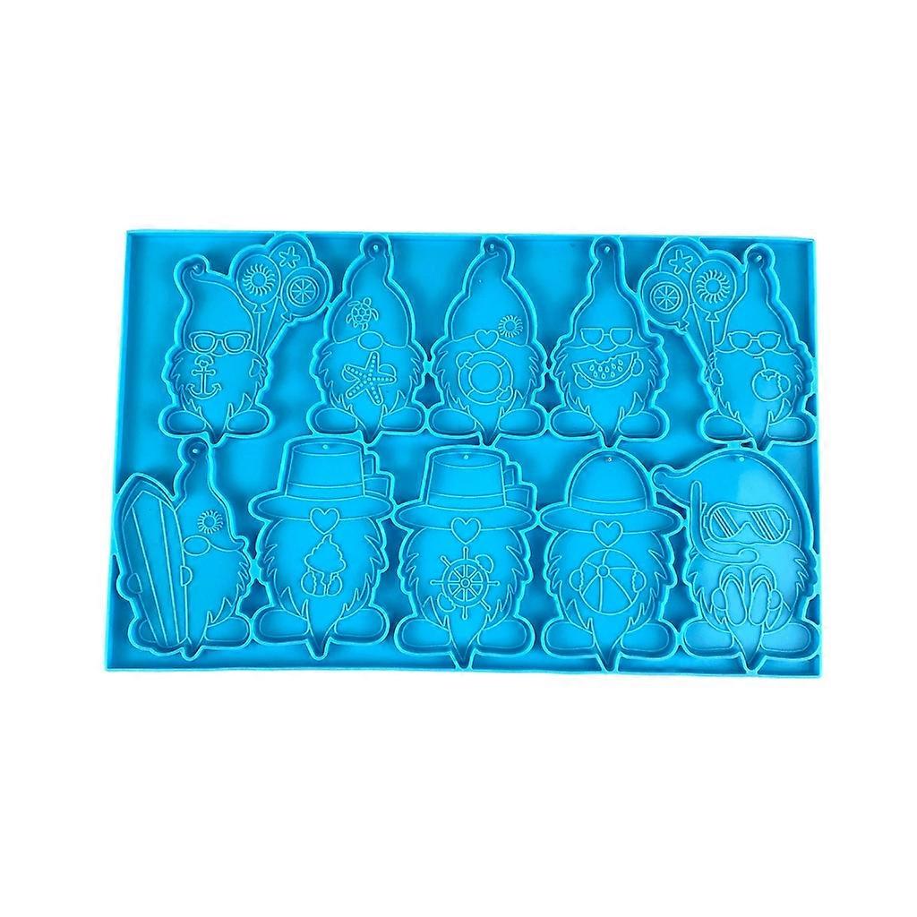 Santa Claus Little Dwarf Keychain Silicone Mold with Hole Keyring Pendant