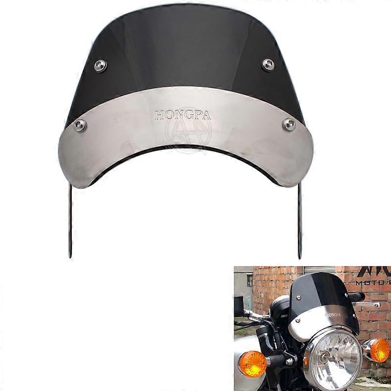 Motorcycle Black ABS Windshield Wind Deflector Windscreen Universal for Motorcycle 7.5"-9.45" Headlight
