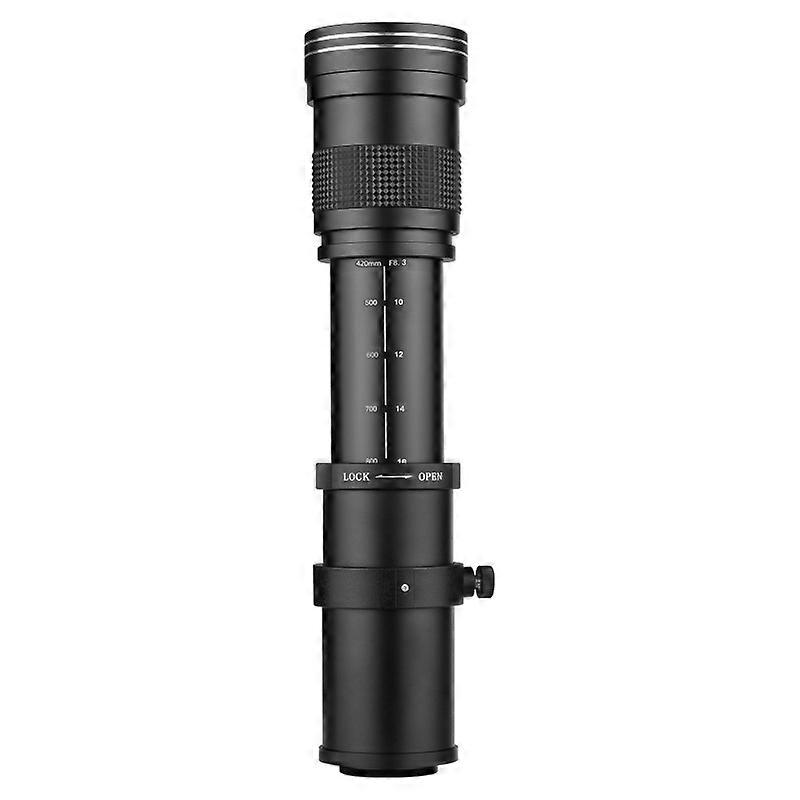 Andoer Téléobjectif zoom 420-800 mm f/8.3-16 pour appareils photo Nikon AI-Mount D50 D90 D5100 D7000 D3 D5100 D3100 D3000 D60, noir/blanc (en option), construction métallique, monture en T, revêtement Andoer Téléobjectif zoom 420-800 mm f/8.3-16 pour appareils photo Nikon AI-Mount D50 D90 D5100 D7000 D3 D5100 D3100 D3000 D60, noir/blanc (en option), construction métallique, monture en T, revêtement