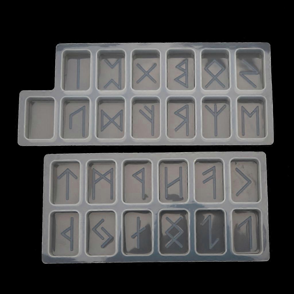 Engraved Elder Futhark Alphabet Viking Rune Hand Resin Casting Mold Kit Witch