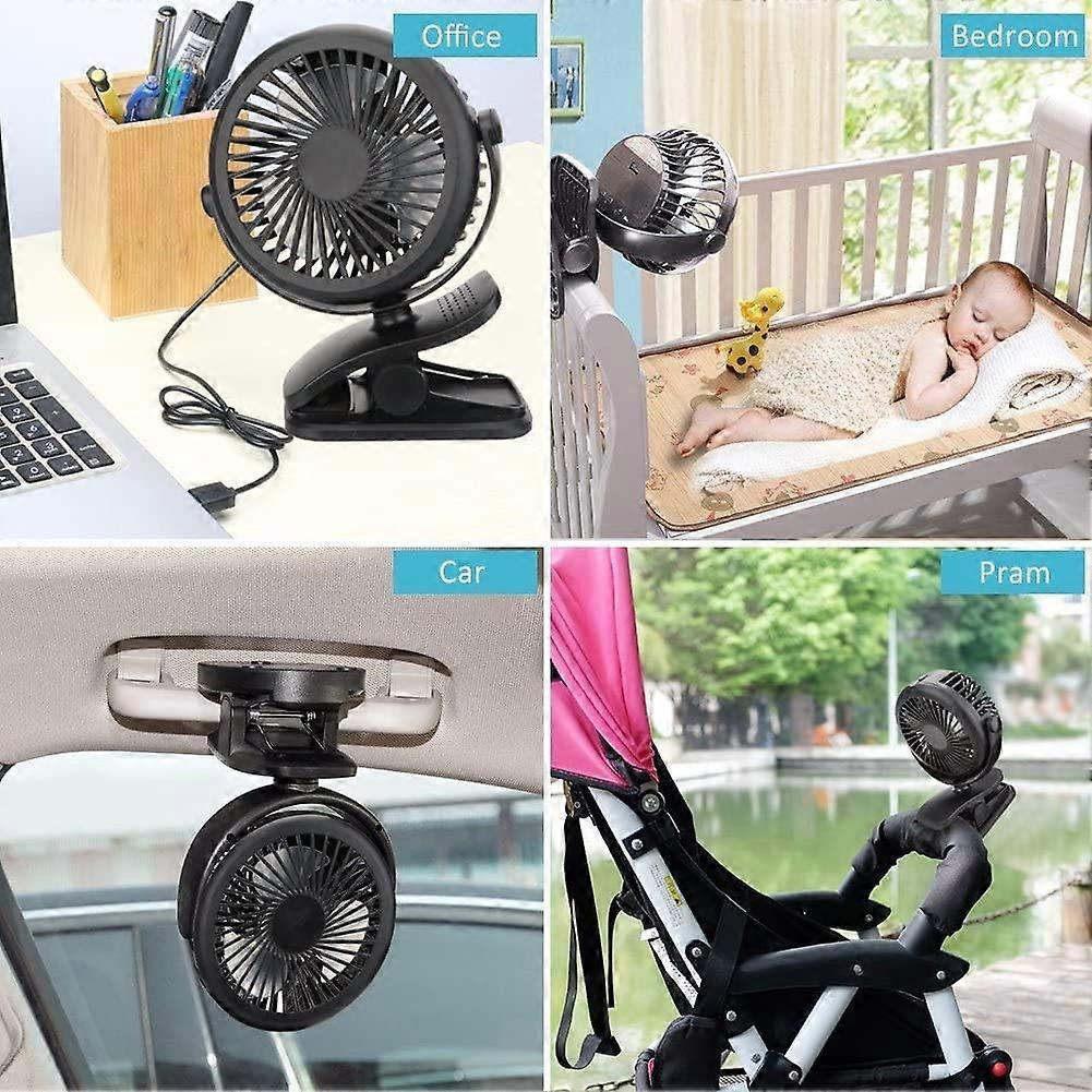 Silent Clip Table Fan with Rechargeable Battery