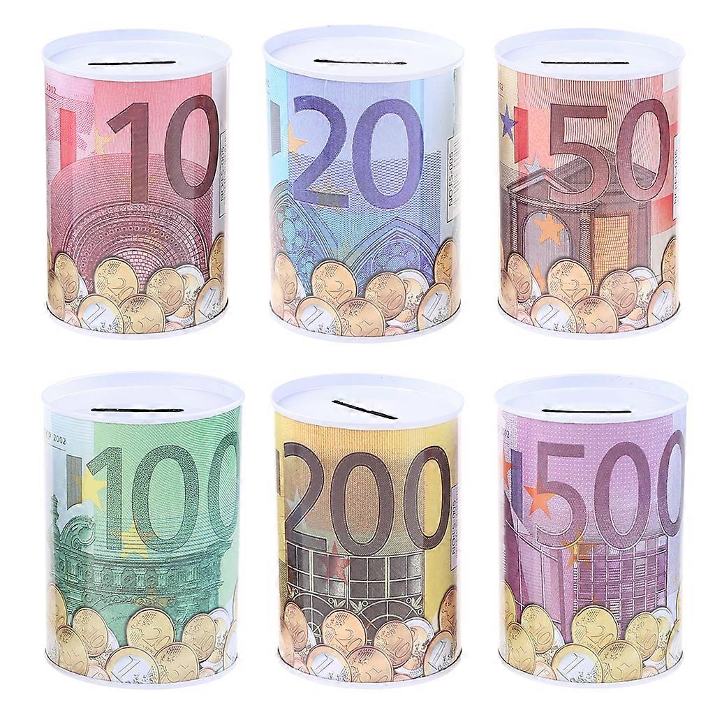 Tinplate Round Coins for Case Gift Euro Dollar Shaped for Home Table Decoration