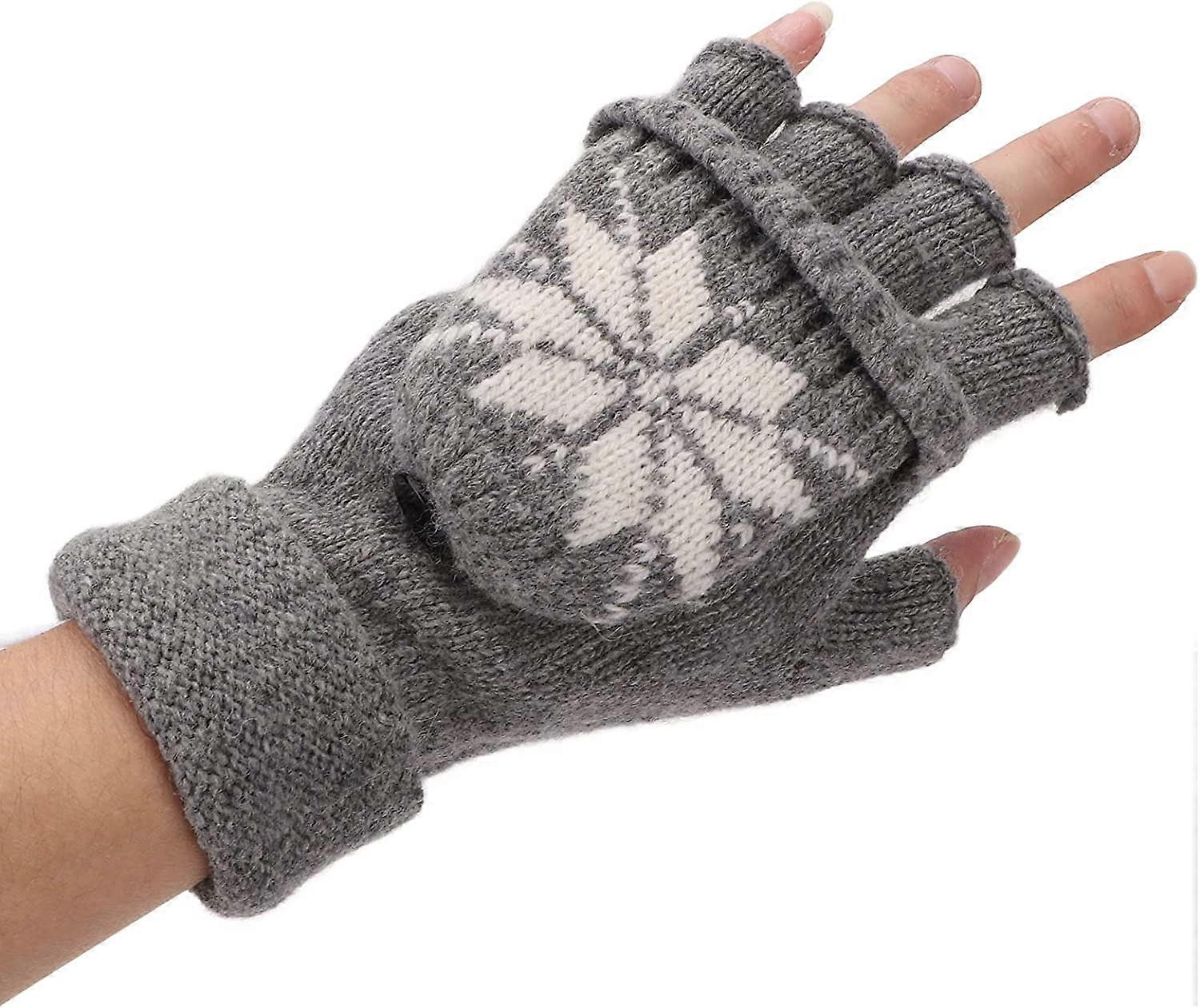 USB Heating Knitting Hands, Snowflake Pattern Glove, USB Heated Gloves, Winter Hands Warmer
