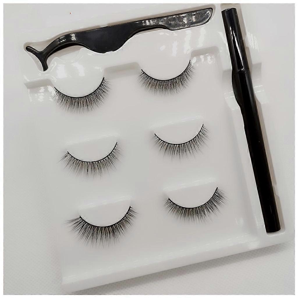 Makeup Thick Fake Eyelashes Soft Multi-layered False Eyelashes Eyeliner Set