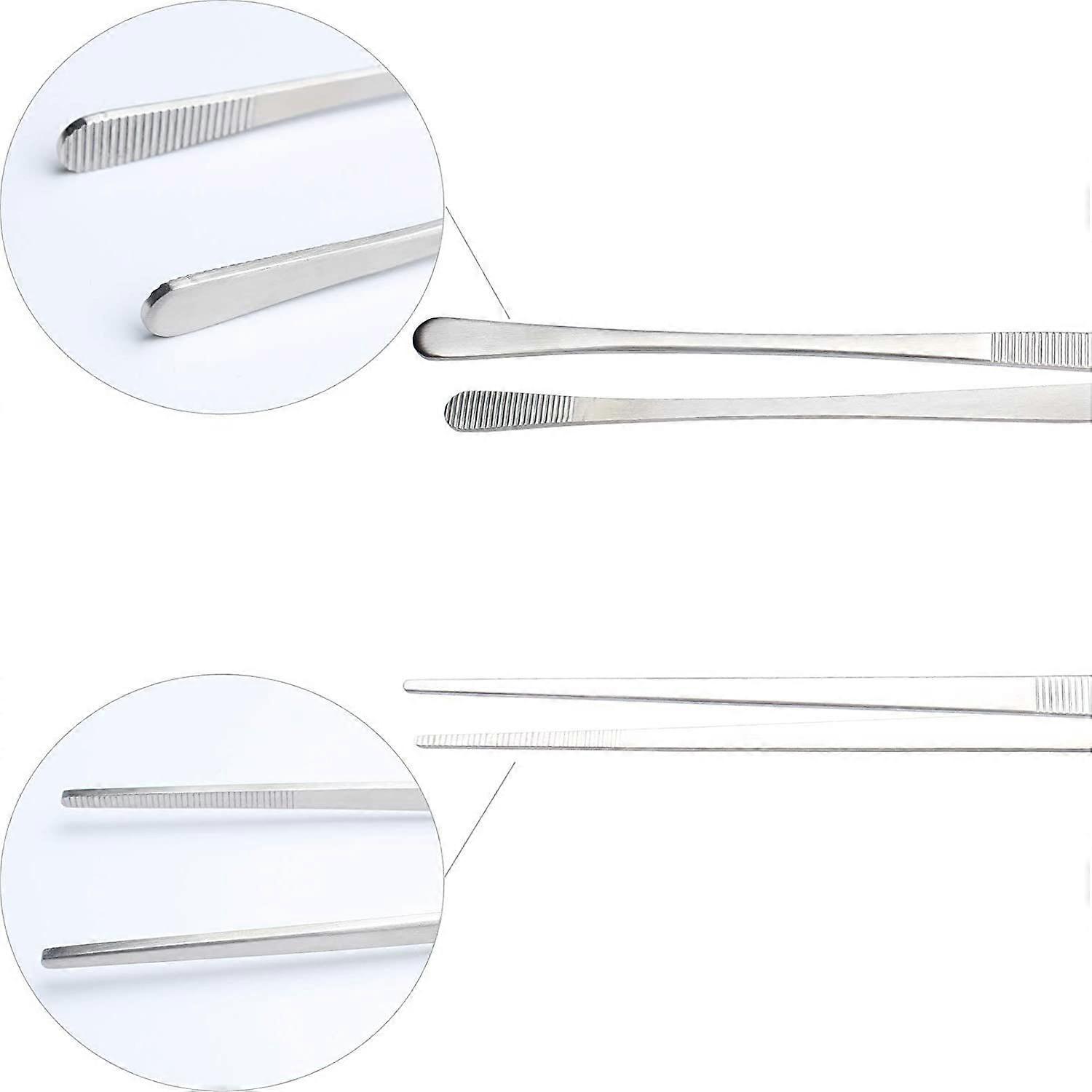 30cm Stainless Steel Precision Kitchen Tweezers - Chefs Garnish Tongs, Straight (12 Inch)