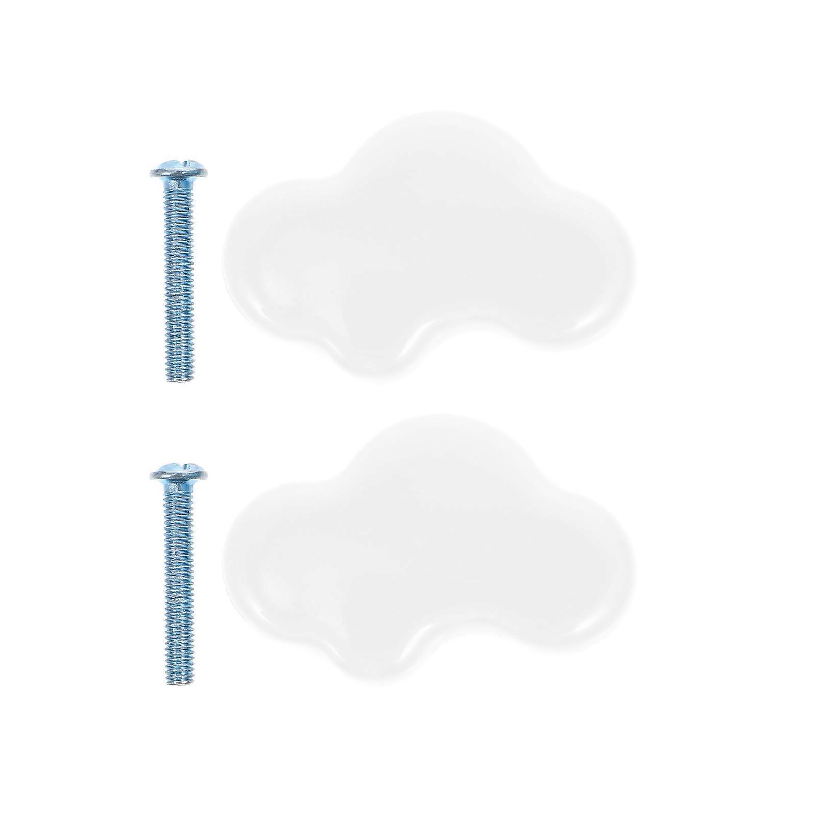 1 Set Ceramic Cloud Shaped Handles Drawer Knobs Cartoon Wardrobe Handles