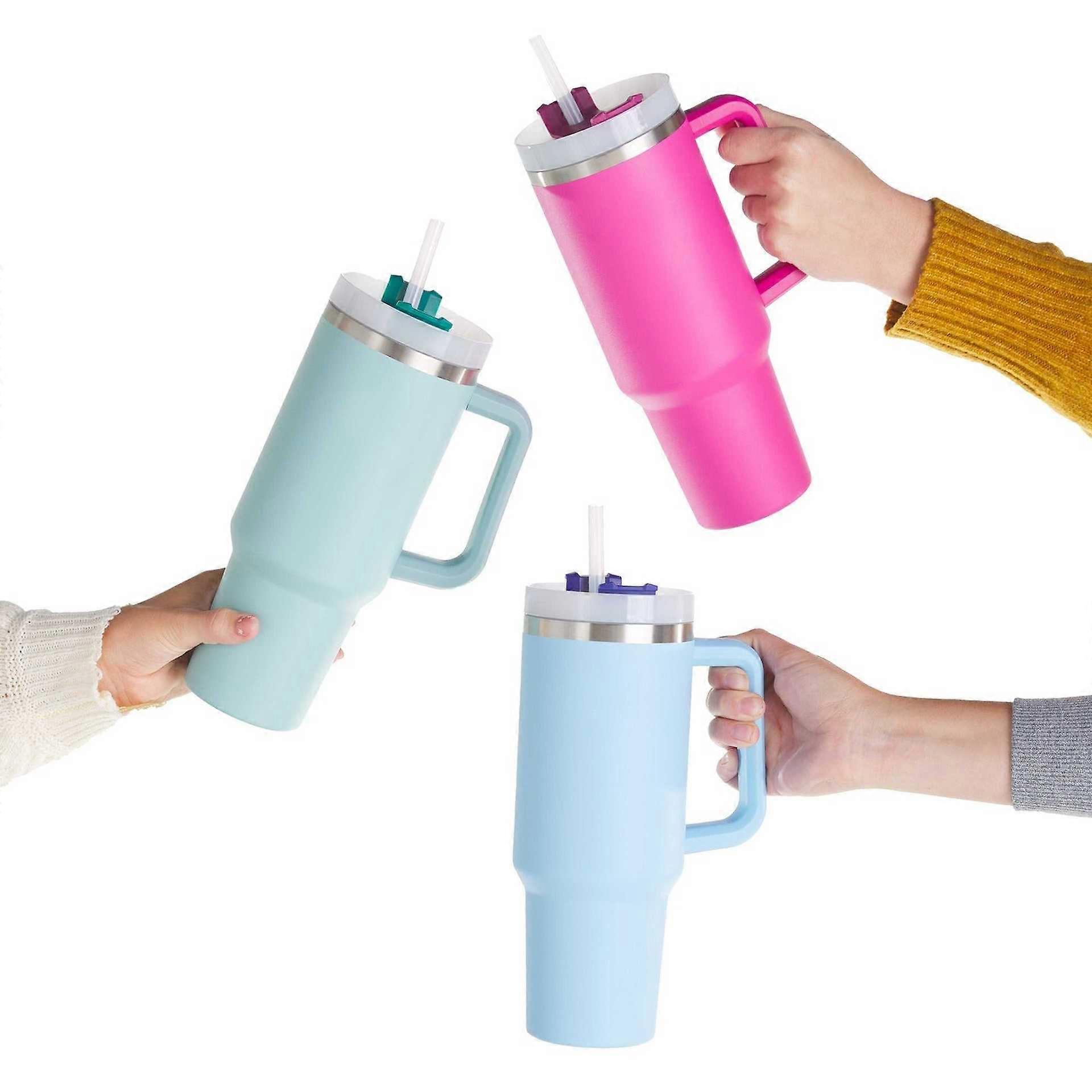 40 oz Tumbler with Handle and Straw