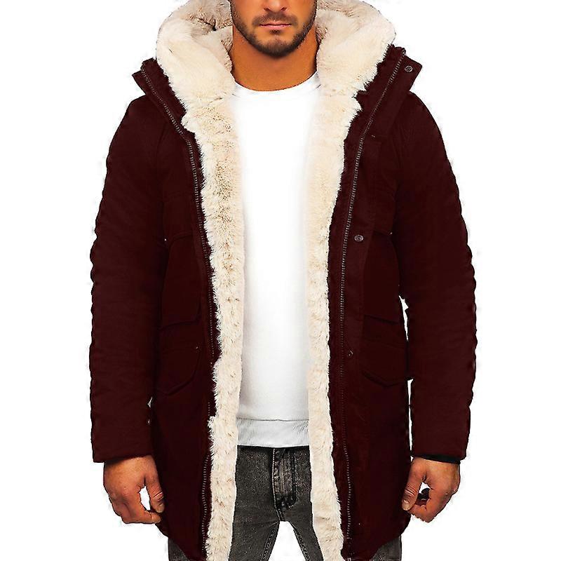 Men's Winter Jacket Winter Colour Variations Warm Bomber Jacket Faux Fur Down Winter Coat