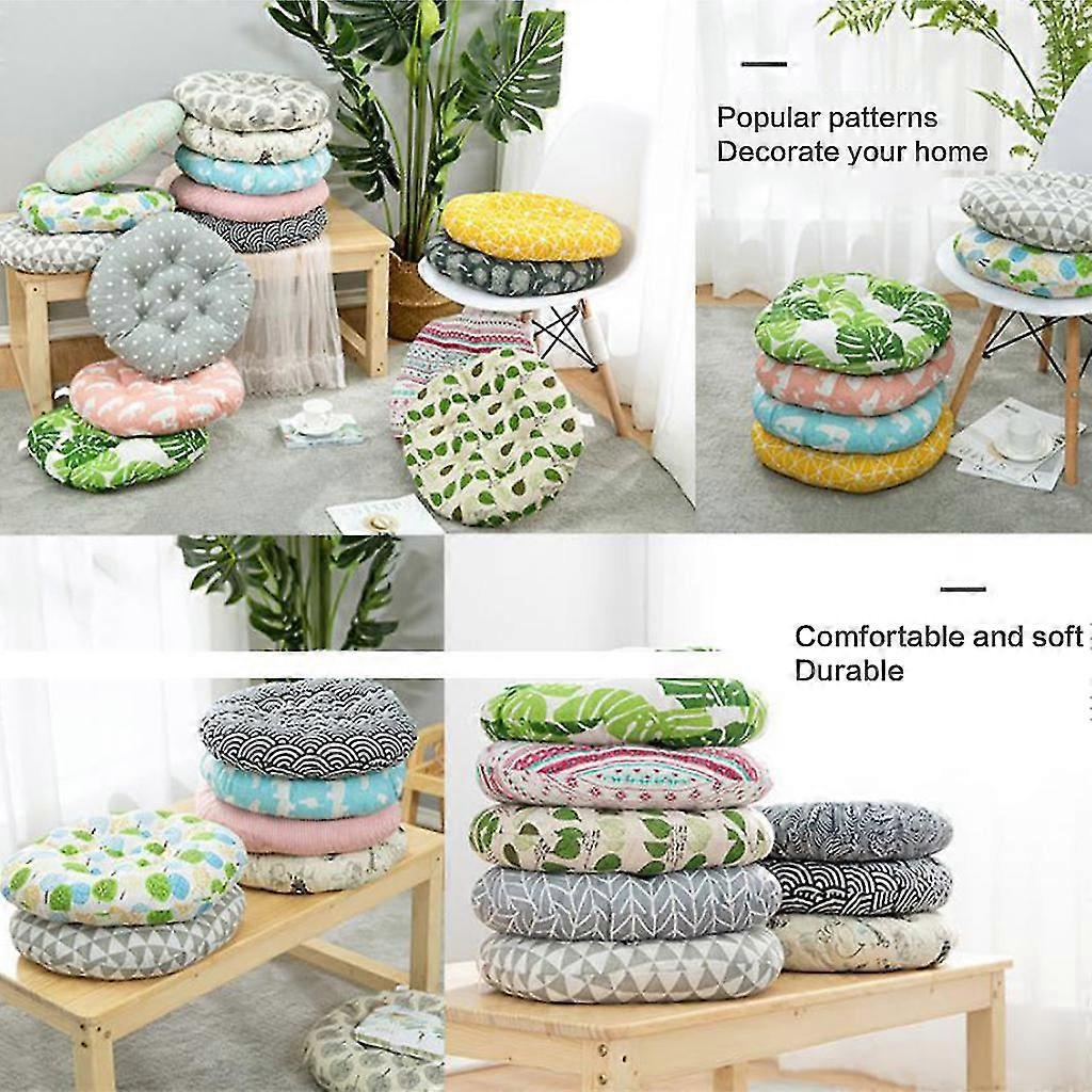16-calowy bohemian Okrągły Bistro Poduszka siedziska Geometryczne paski Liście Nadruk Gruba podkładka pod krzesło Tatami Podłoga Poduszka Home Decor