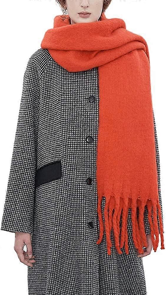 Large Chunky Scarf Colorful Cashmere Feel Oversized Scarves Blanket Soft Big Wool Shawl Thick Winter Warm Women