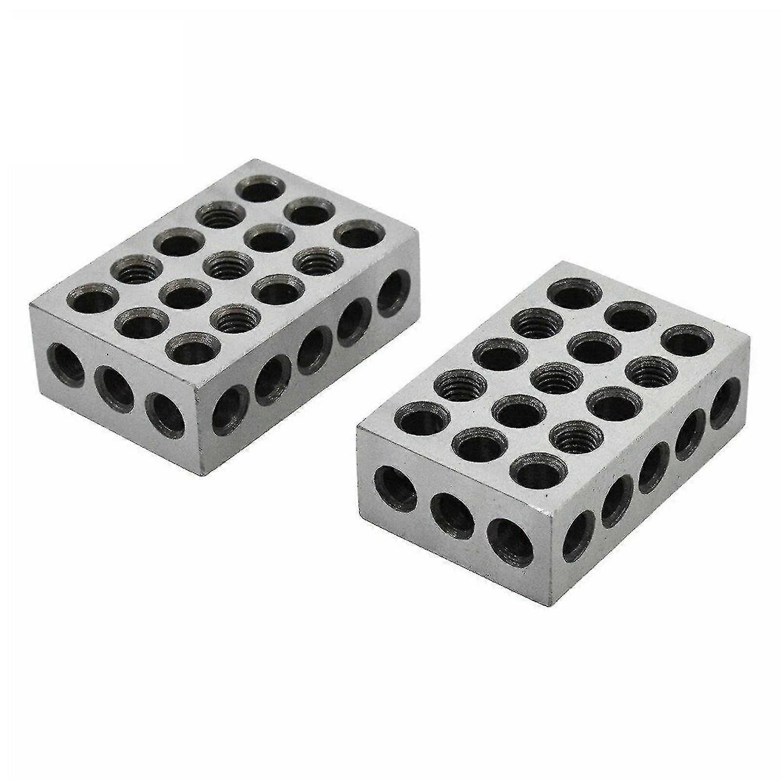 2pcs Matched Ultra Precision 1-2-3 Blocks 23 Holes Heat Treated Cross Drilling Machine Tool High Quality