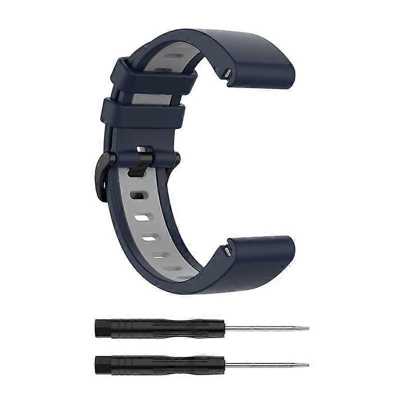 20/22/26mm Watch Bracelet Soft Breathable Silicone Double-color Strap Wristwatch Band Compatible Garmin Fenix 6/6S/6X