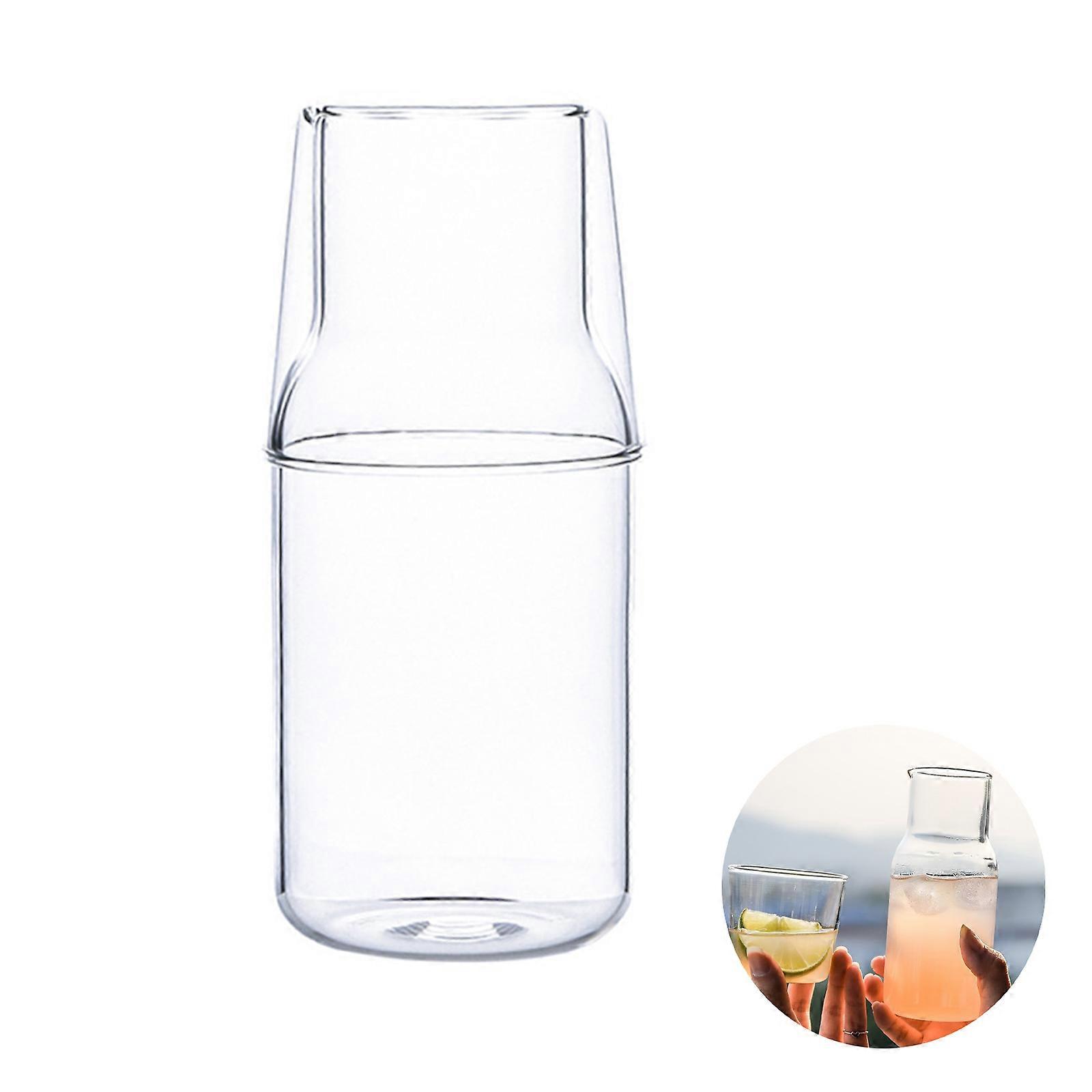 Durable Glass Pitcher Milk Cup Set Clear Drinkware for Kitchen Office Table
