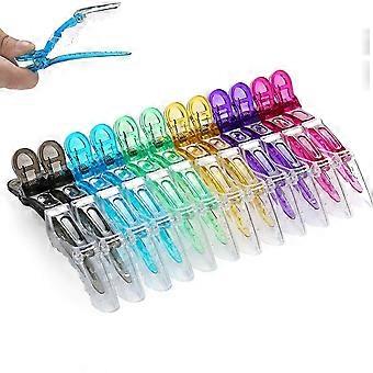 Grampos de cabelo para estilizar 12 Pcs dentes largos & Double-hinged Design Jacaré Styling Clipes De Cabeleireiro Profissional