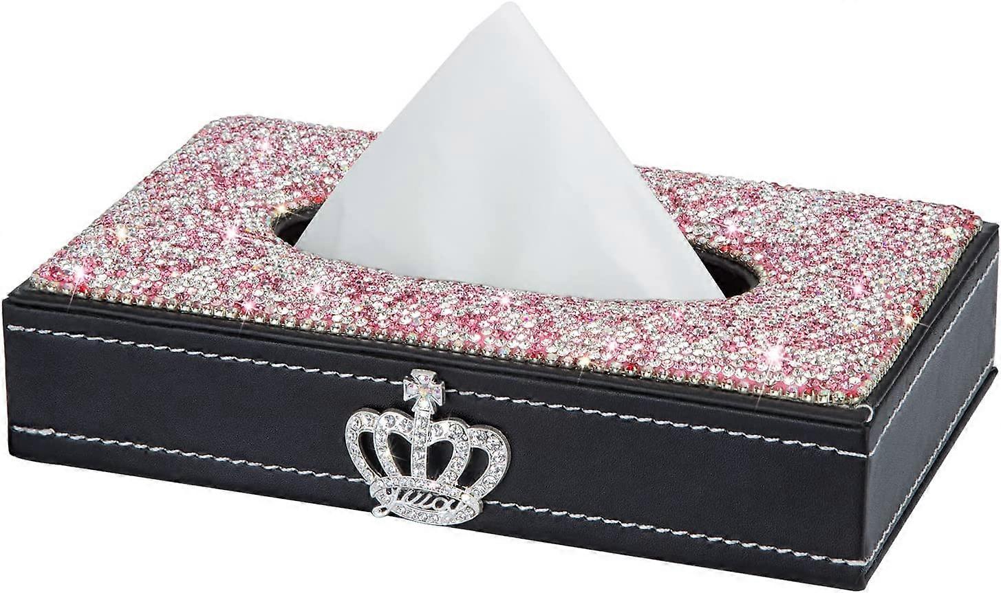 Rechteckige Taschentuchbox-Abdeckung - Dekorativer Halter mit Strasssteinen und aus hochwertigem