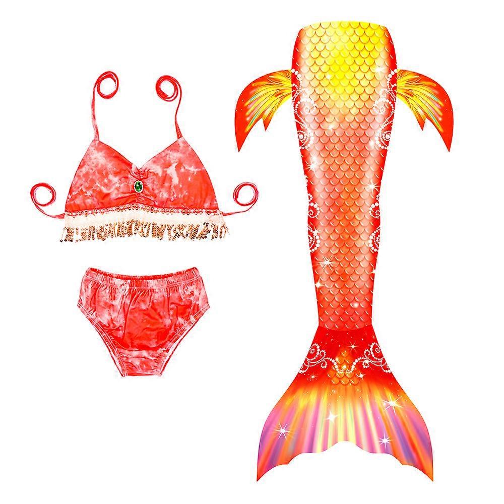 3-12 years old girl mermaid swimsuit three-piece mermaid princess