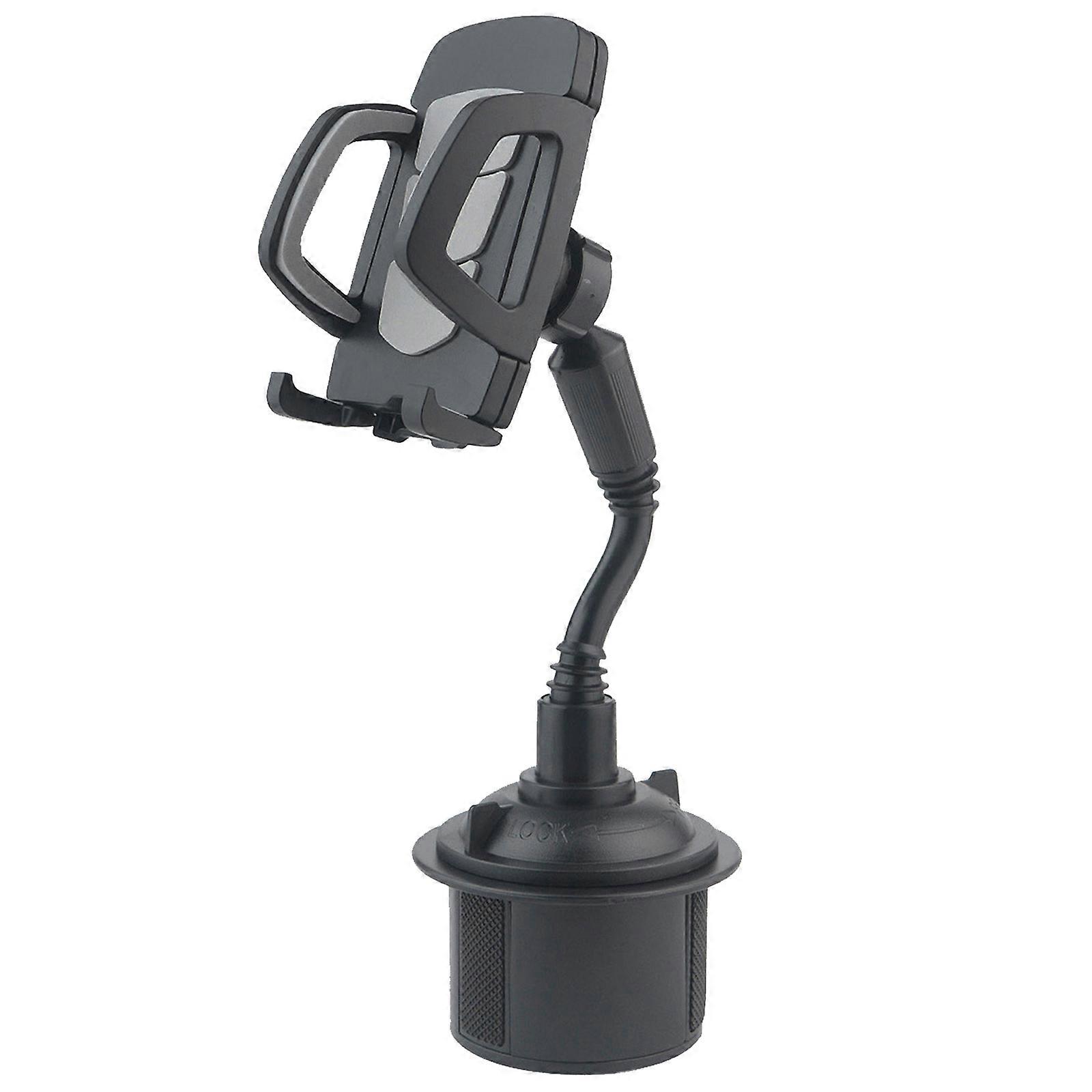 Car Cup Phone Holder Black Universal 360 Rotating Abs Extendable Arm