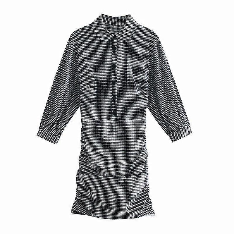 Women's Houndstooth Pleated