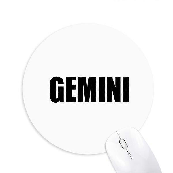 GEMINI Zodiac Sign Black Round Non-Slip Rubber Mousepad Game Office Mouse Pad
