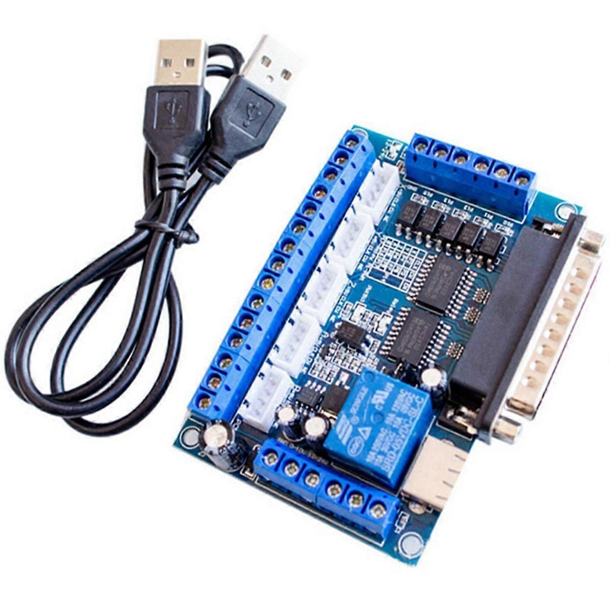 Interface Board CNC 5 Axis with Optocoupler Adapter Stepper Motor Driver + USB Cable