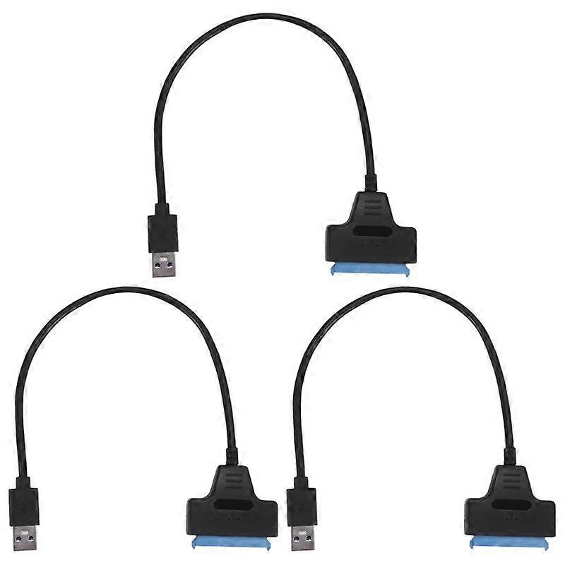 3X USB 3.0 to 2.5 Inch SATA Hard Drive Adapter Cable SATA to USB 3.0 Converter-Black