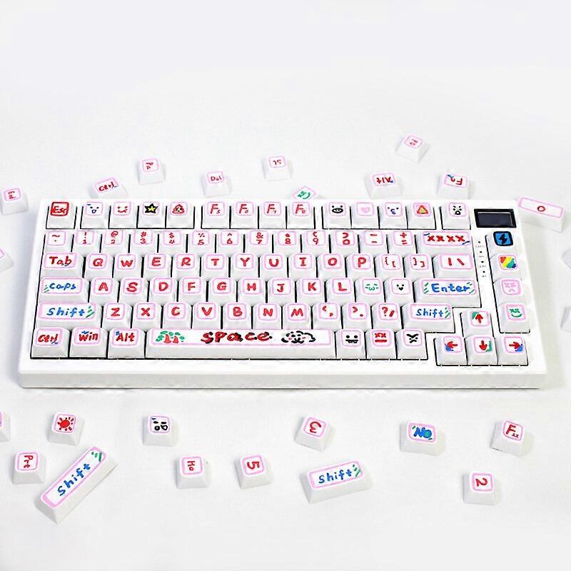 126 Keys Graffiti Pbt Keycap Set Xda Profile Sublimation Cute Anime Custom Keycaps For Mechanical Keyboards