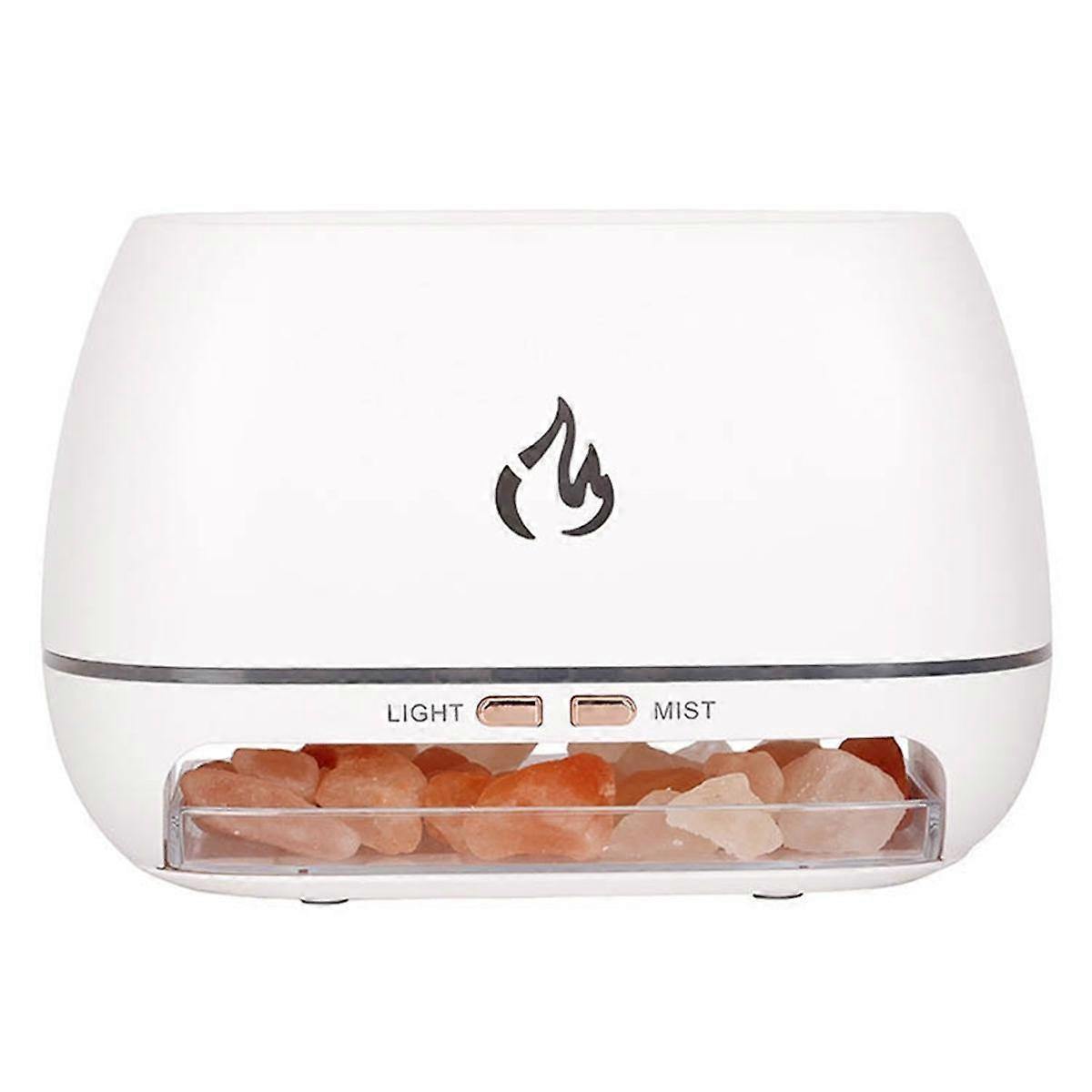 Salt Stone Aroma Air Humidifier Flame Colored Light NightLight Aromatherapy Essential Oil Diffuser AromatherapySprayer B