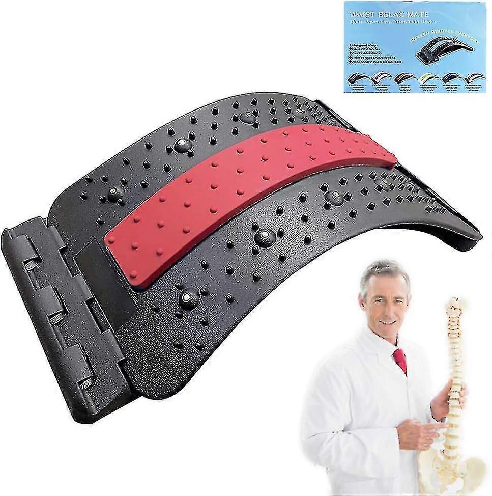 جهاز نقالة الظهر ثنائي القطب - جهاز دعم أسفل الظهر السحري ، جهاز تكسير الظهر ، تخفيف آلام أسفل وأعلى الظهر -3 إعدادات قابلة للتعديل للظهر