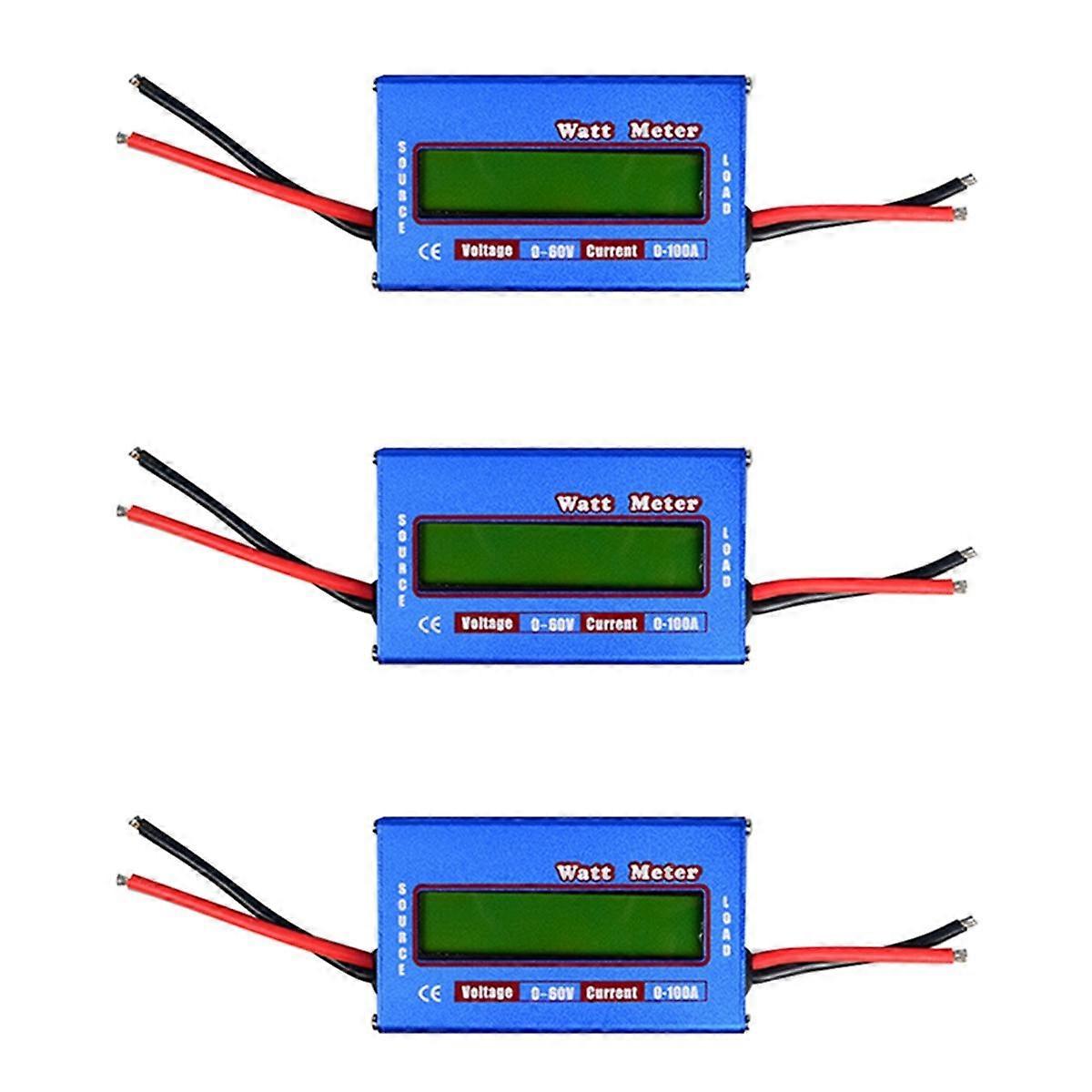 3PCS Blue RC Watt Meter Wattmeter Tester Checker Balancer Charger RC Tools for Home Electrical Instruments Supplies