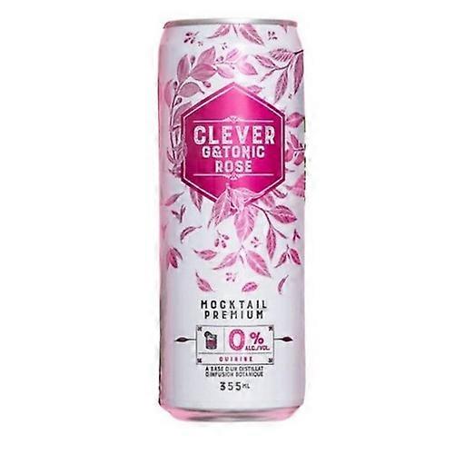 Clever Mocktails Non Alcoholic Pink Gin And Tonic, 355 MI (Case Of 12)