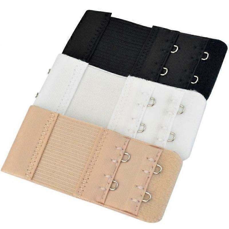 Bra extender Double hooks White/Black/Beige 3-pack