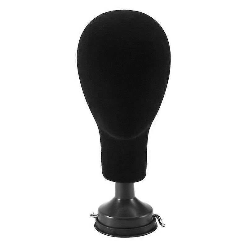 Polystyrene Foam Mannequin Face Model Head Wig Holder Eyeglass Glasses With Base Bracket - Black, 3
