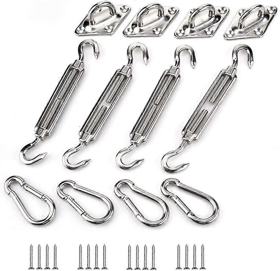 Shade Sail Fixing Kit, Stainless Steel Sun Shade Sail Fixing Kit For Triangle And Square, Rectangle, Sun Shade Sail Fixing Accessories