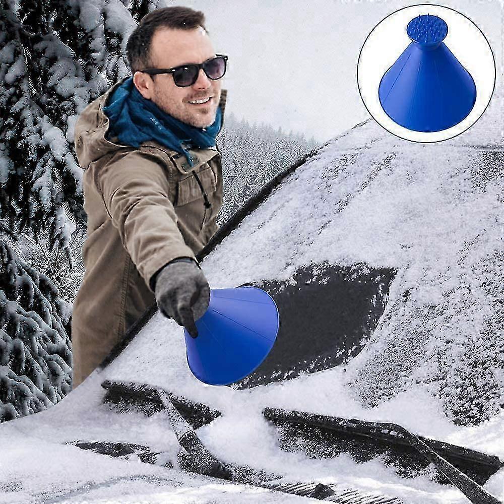 Snow Scraper,Windshield Scraper Magical Car Ice Scraper Auto Ice Scraper, Round Snow 2 in 1 of a Funnel Oil Round Snow Cleaning Brush