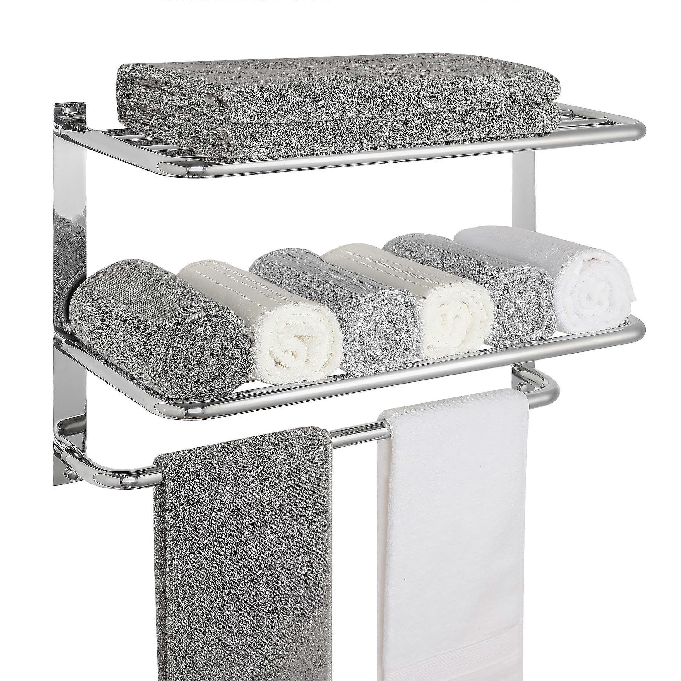 Stainless Steel Towel Rack Wall-Mounted 22-Inch for Bathroom, Modern Design, Rust-Resistant, Space-Saving Solution