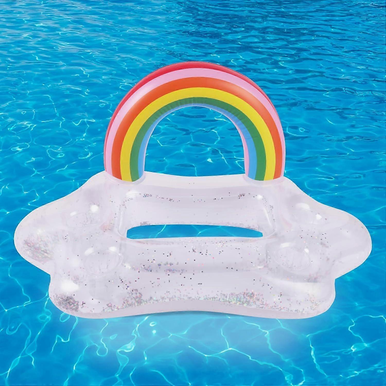 Inflatable Cup Holder, 2 in 1 Floating Tray, Floating Cup Holder, Inflatable Drink Holder for Pool, Inflatable Bar Tray