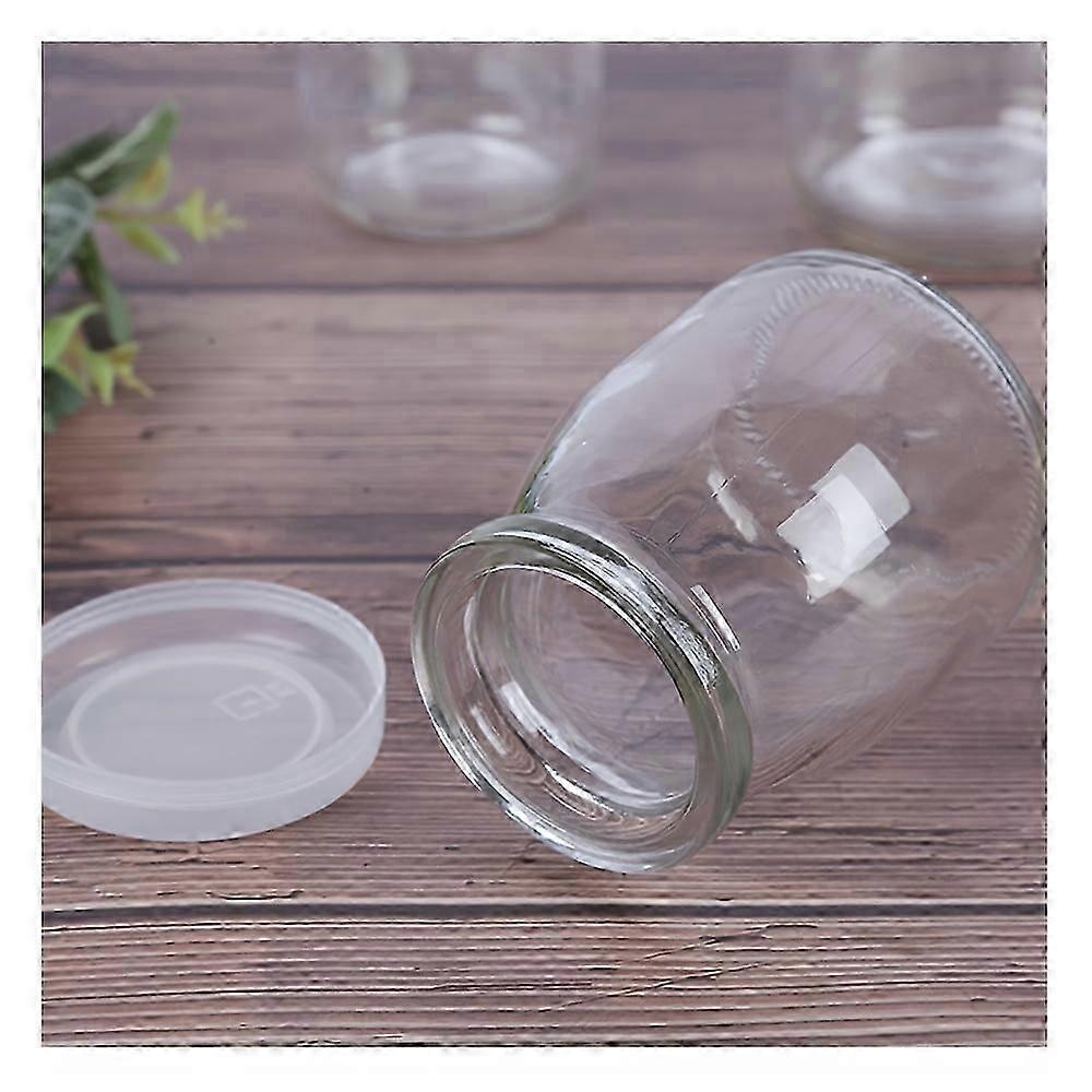 "Durable" 10-Piece 4Oz Clear Glass Jars With Pe Lids - Perfect For Yogurt, Pudding, Milk, Jam, Jelly, Mousse & Honey - Reusable, Round Containers For
