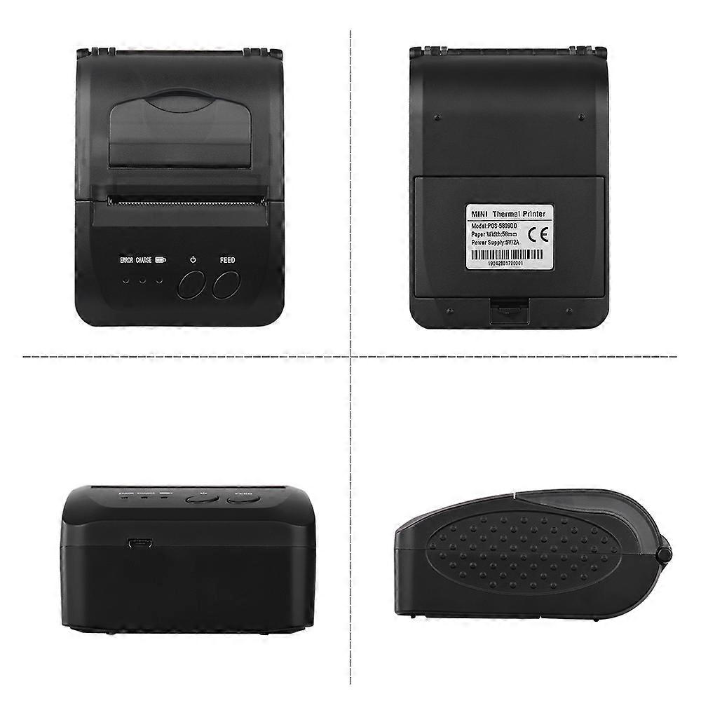 5809DD Portable Mini Direct Thermal Printer Wireless Thermal POS Receipt Printer with 2000mAh Rech