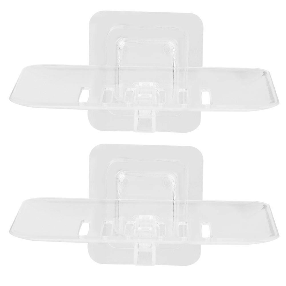 2Pcs Punch‑Free Wall‑Mounted Draining Soap Dish Box Holder Container Bathroom Accessory