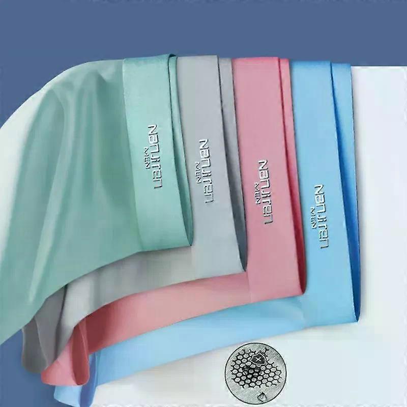 4Pcs/Set Boxers Ice Silk Man Underwear Boxer Graphene Men Underpants Breathable Comfortable Men'S Panties Ultrathin Shorts Trunk