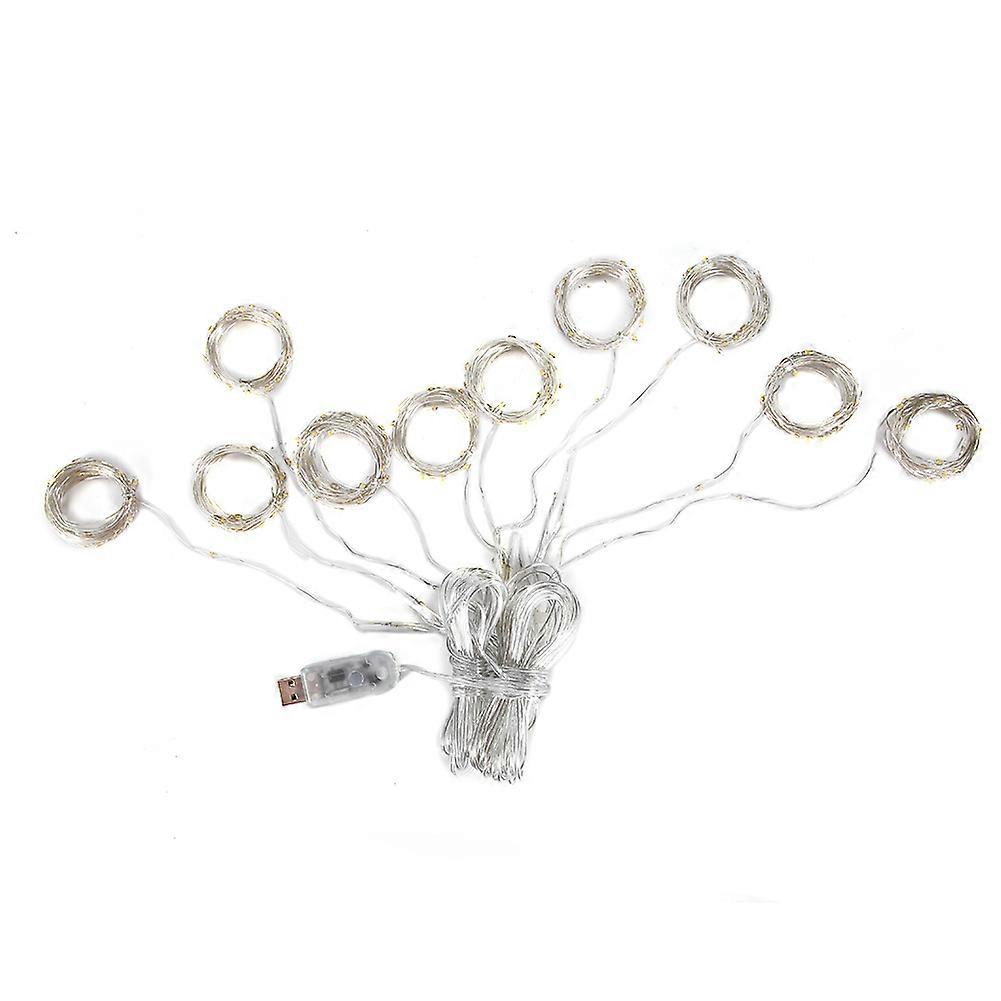 USB Multi Functional 3 x 3 meters LED Curtain Lamp Wedding Decor Warm White USB-Powered