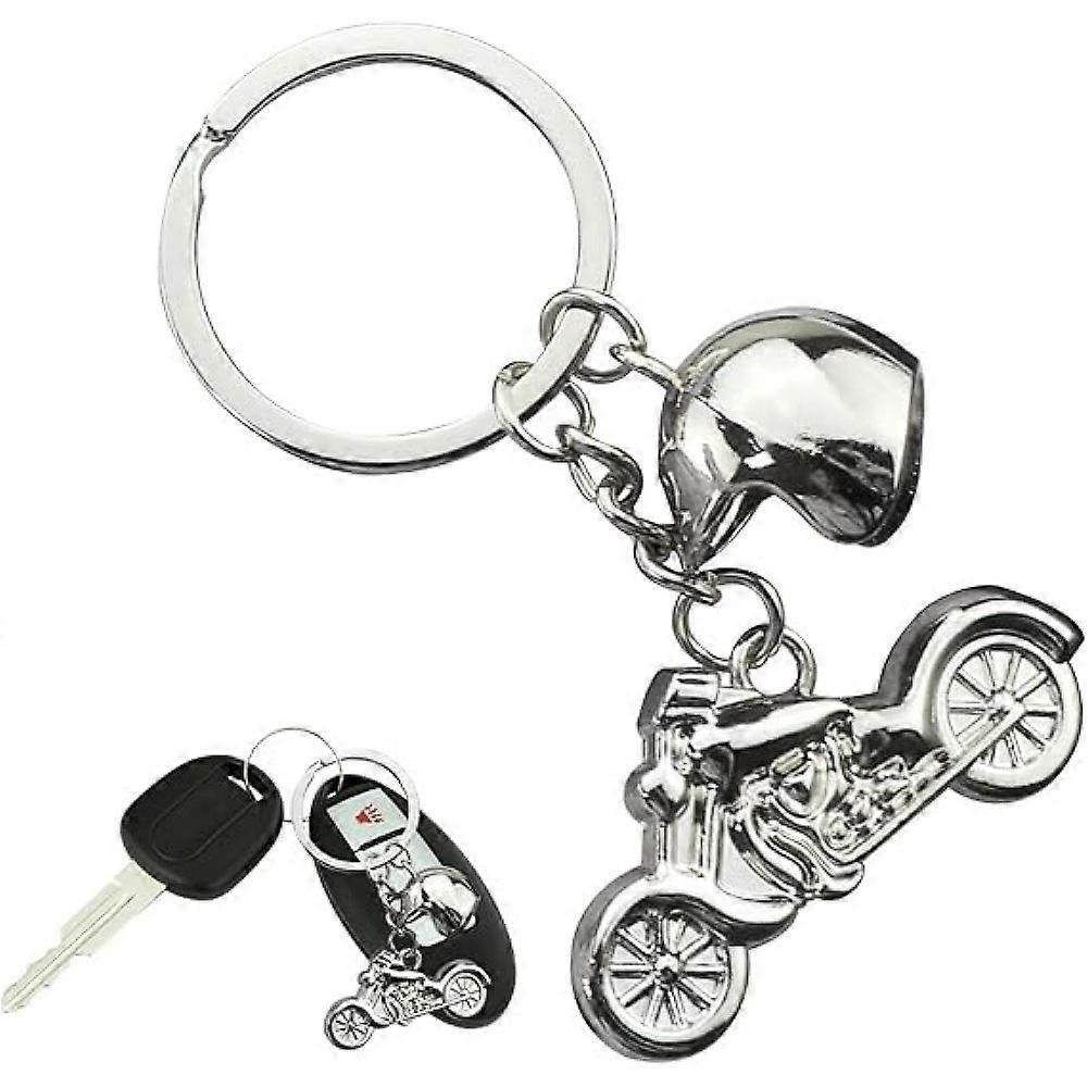 2pcs helmet motorcycle model keychain - silver