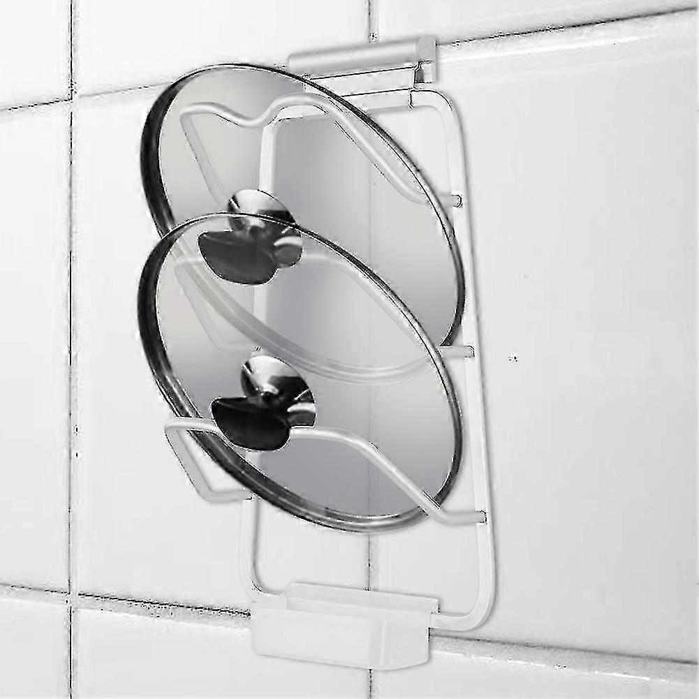 Wall Mounted Kitchen Pan Lid Storage Rack Organizer and Strainer