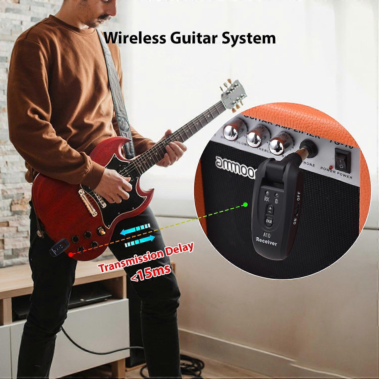 Wireless Guitar System Real-time Transmission 2.4G Ultra-low Latency Guitar Transmitter Receiver Set