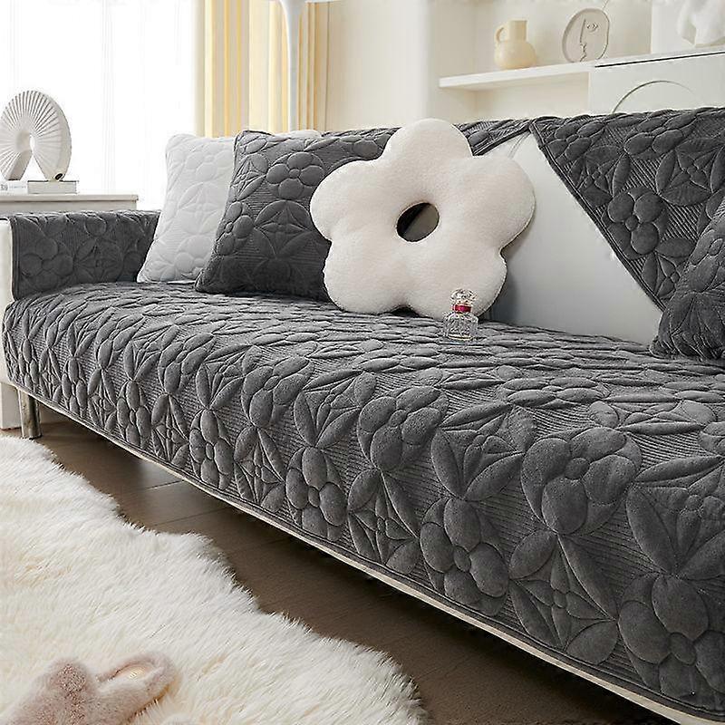 Nordic Modern Simple Style Sofa Cushion All-season Universal Anti-slip Three-dimensional Printing Solid Color Sofa Cover