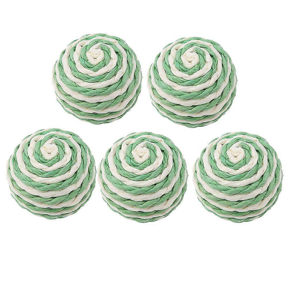 Sisal Balls for Cats - 5 Pcs Non-toxic Grinding Claw Biting Toy for Kittens - Safe, Interactive Fun, Durable Design