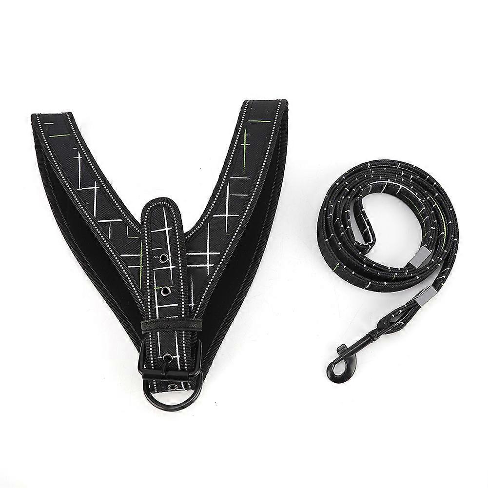Pet Dog Walking Chest Back Traction Rope Harness with Reflective Patterns for Large Breeds, Adjustable Fit and Durable Material