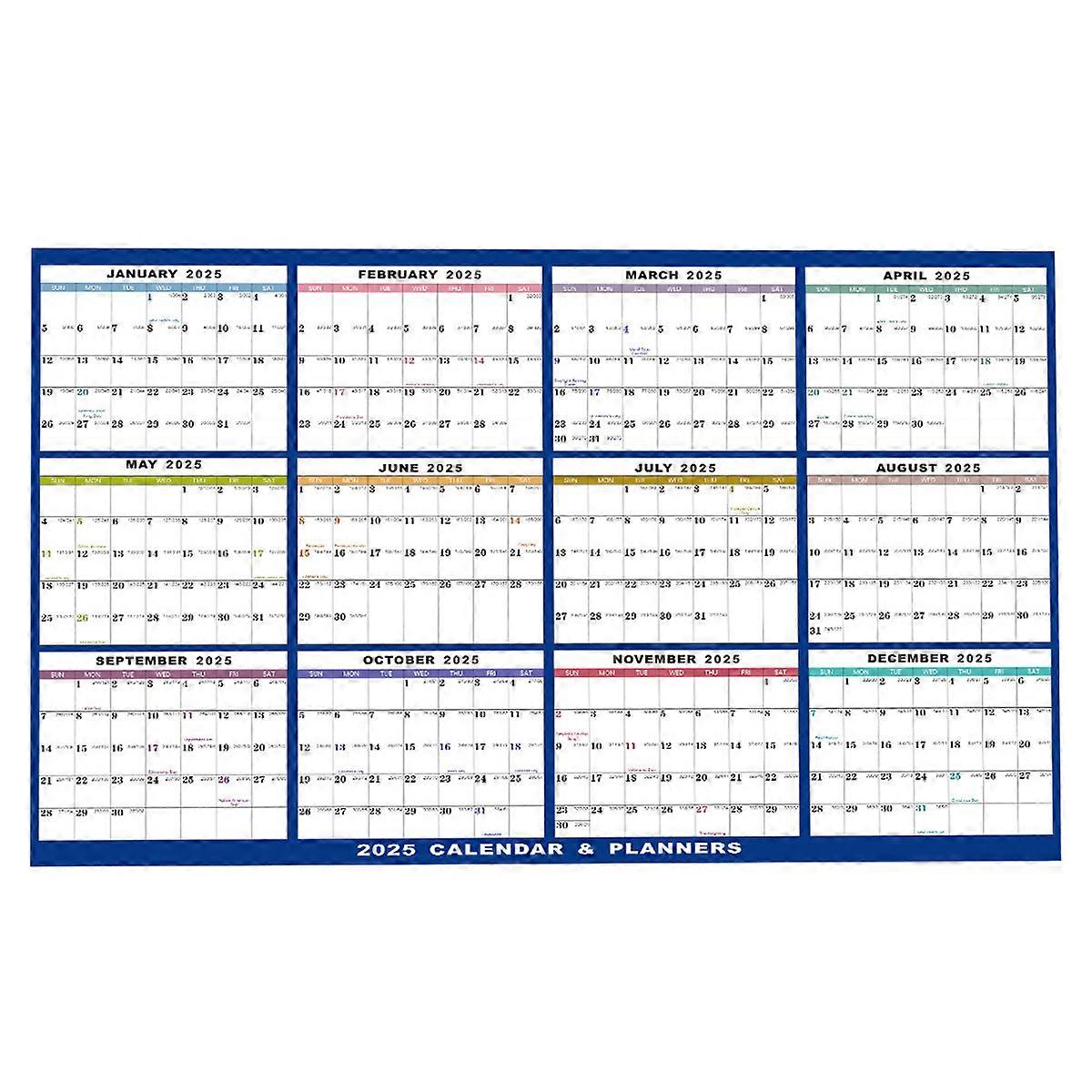 Erasable Calendar, Reversible Layout, Wet & Dry Erase, Thicker Laminated Paper