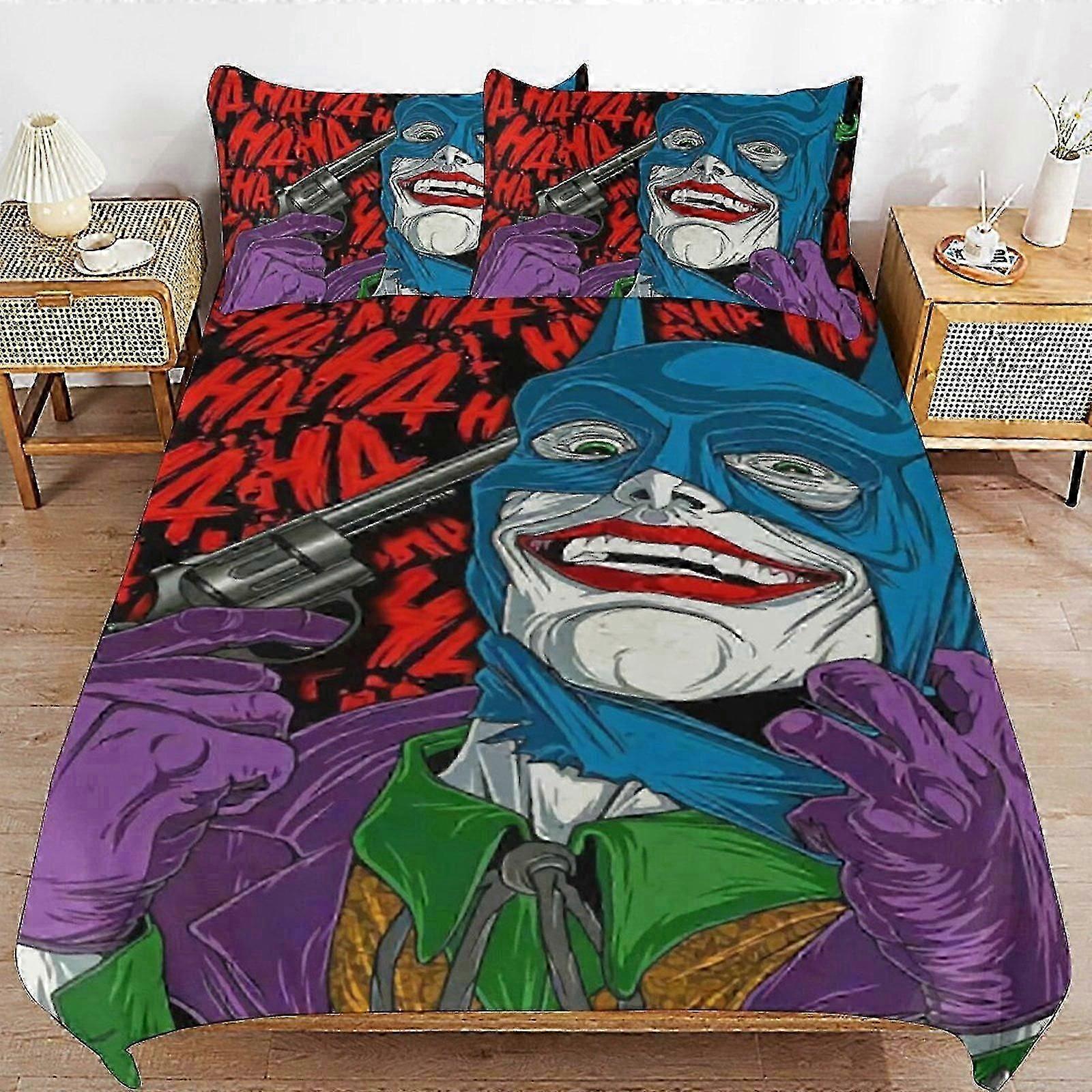 o1612 Prześcieradła Joker Pościel Se Ultra miękka, przyjazna dla skóry poszewka na kołdrę3-częściowy, uroczy zestaw pościeli z poszewką na kołdrę (1 poszewka na kołdrę i 2 poszewki na poduszki) Łóżko Ona